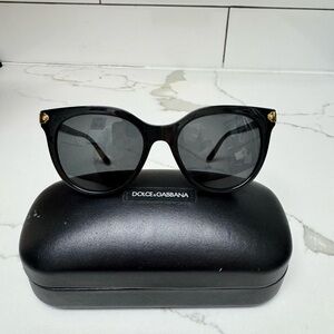 Dolce & Gabbana Black Sunglasses with Gold Accents